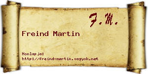 Freind Martin névjegykártya